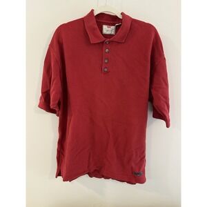 Vintage Levi's Shirt Men Large Red Henley Short Sleeve Casual Cotton Tee T-Shirt